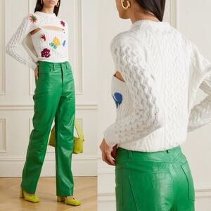 Rosie Assoulin Ivory Thousand In One Ways Cable Knit Sweater Ivory Size Large